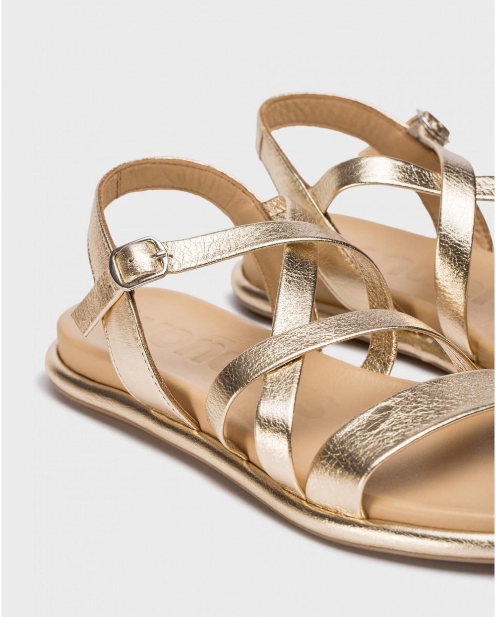 wonders Sandalias IZORA Oro Precios de Black Friday