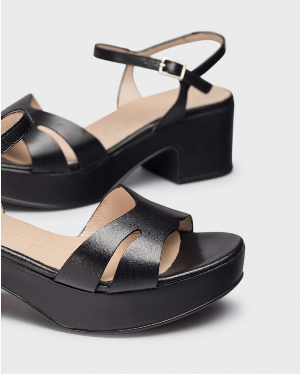 wonders Sandalias ELARA Negras Descuento por venta flash