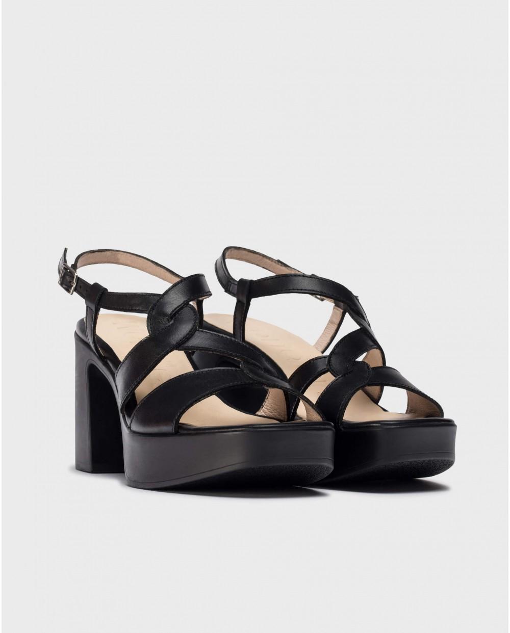 wonders Sandalias INDIRA Negras Ofertas de temporada