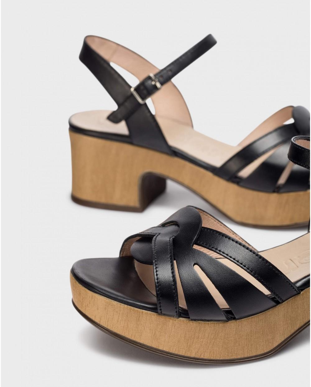 wonders Sandalias CHANDRA Negras Outlet online