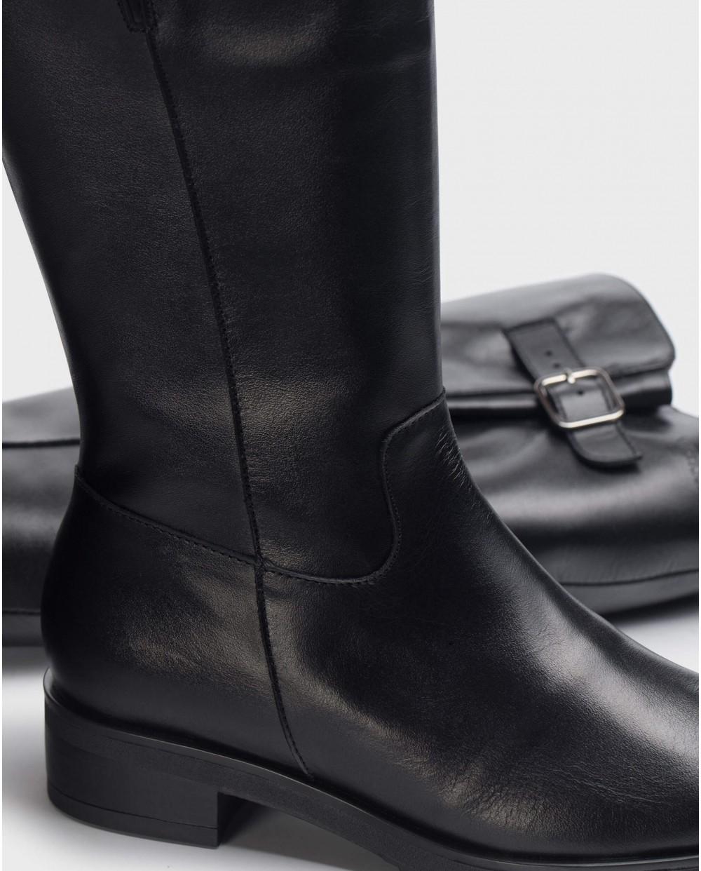 wonders Botas DOUBLE Negras Promoción trimestral