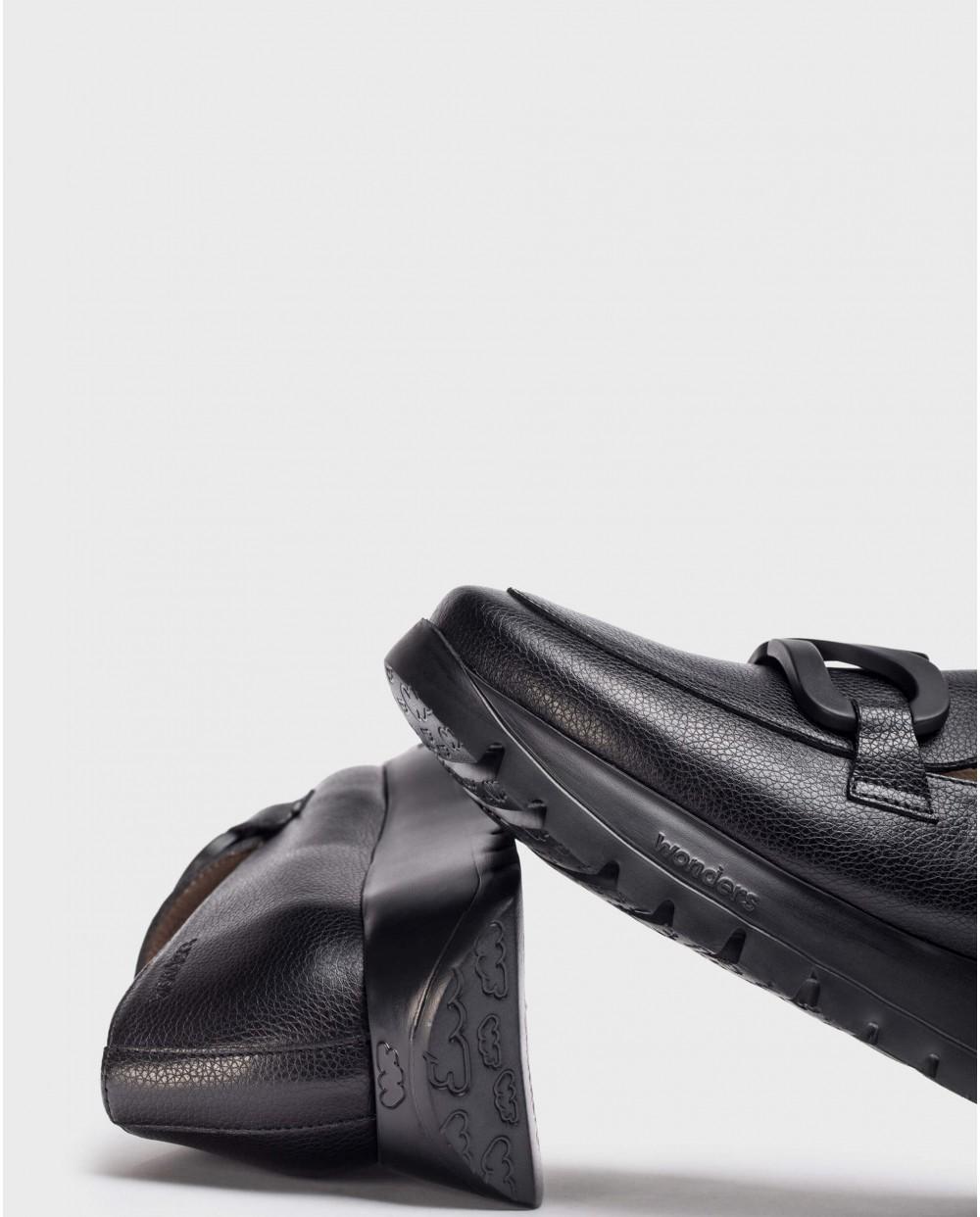 wonders Mocasín Rose Negro Ofertas especiales