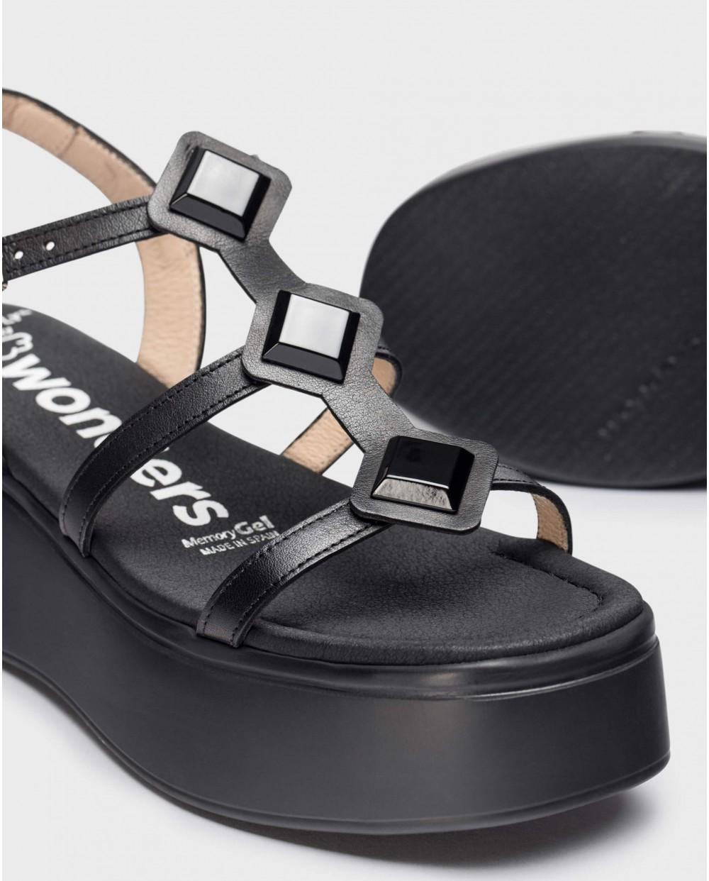 wonders Sandalias con plataforma CAROLINA Negro Última moda