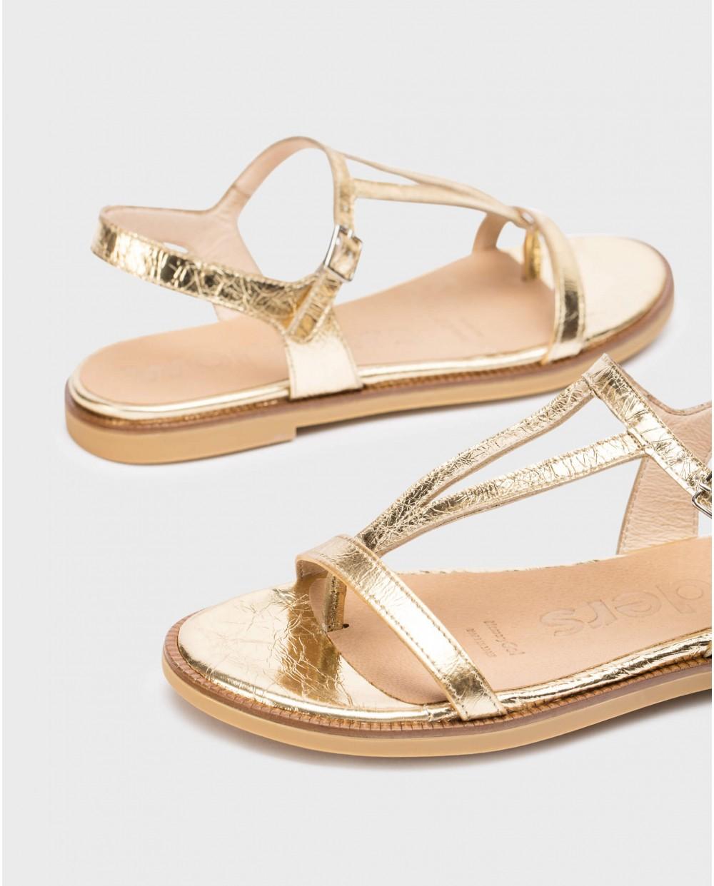 wonders Sandalias planas JIMENA Oro Rebajas