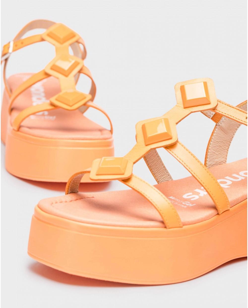 wonders Sandalias con plataforma CAROLINA Naranja Rebajas baratas