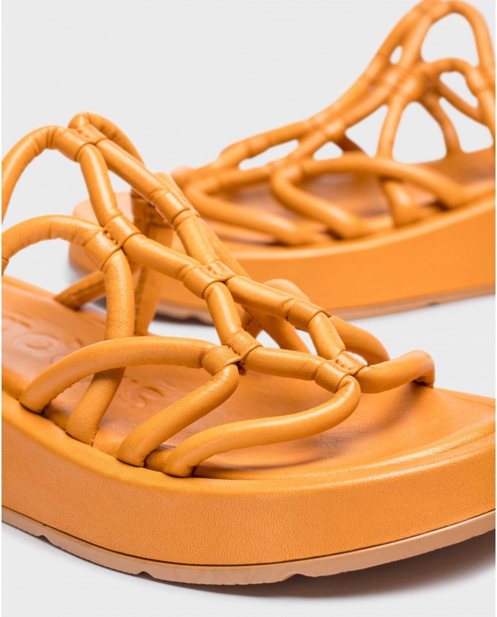 wonders Sandalias cuña ELADIA Naranja Descuento