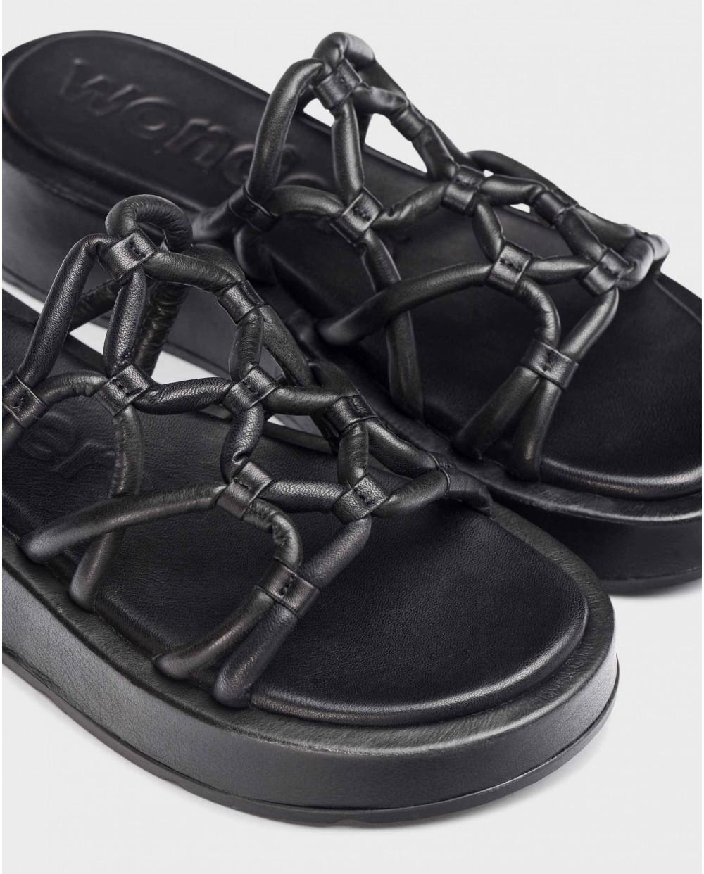 wonders Sandalias cuña ELADIA Negro COMPRAR AHORA