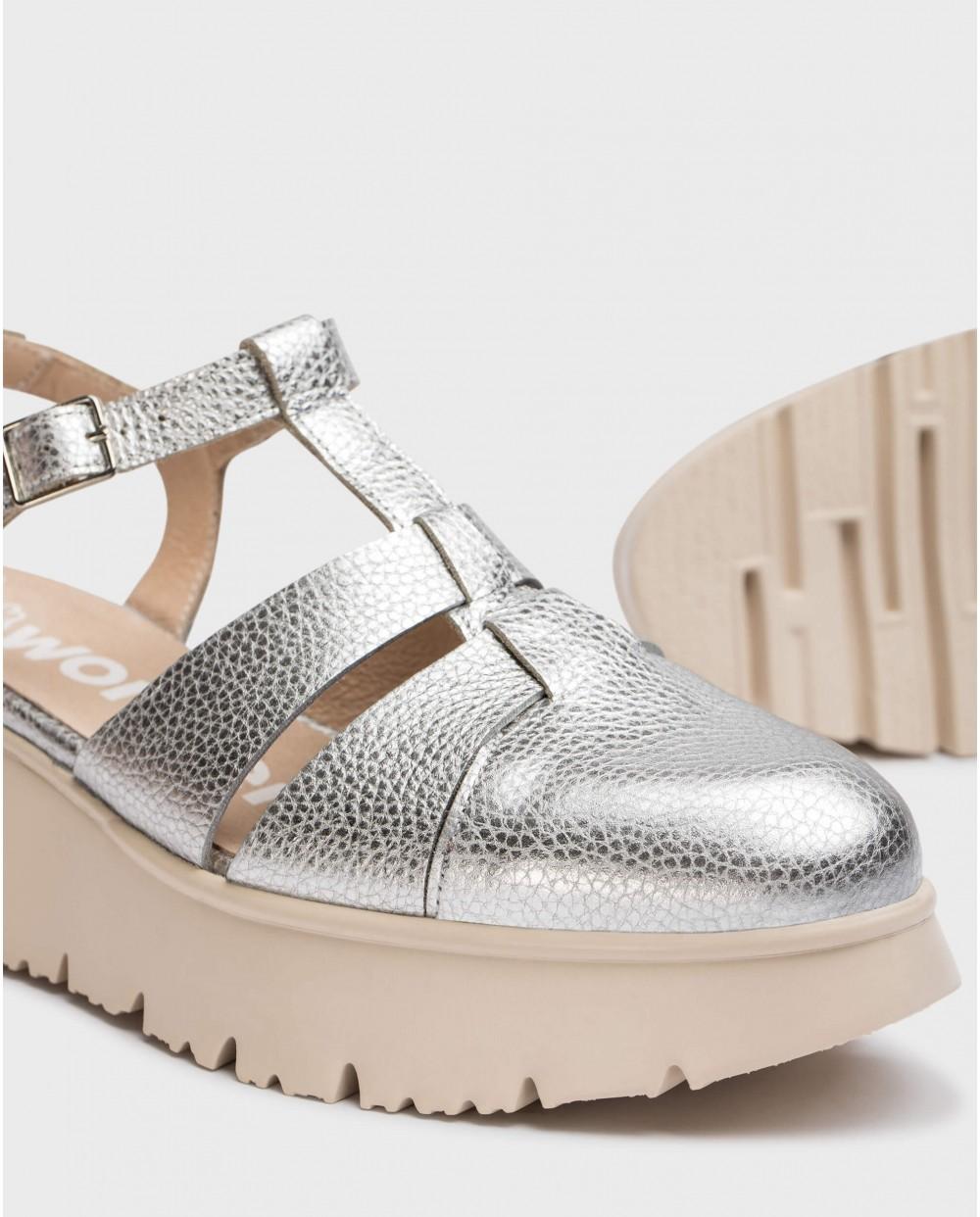 wonders Sandalias Cangrejeras ZAGREB Plata Promoción trimestral