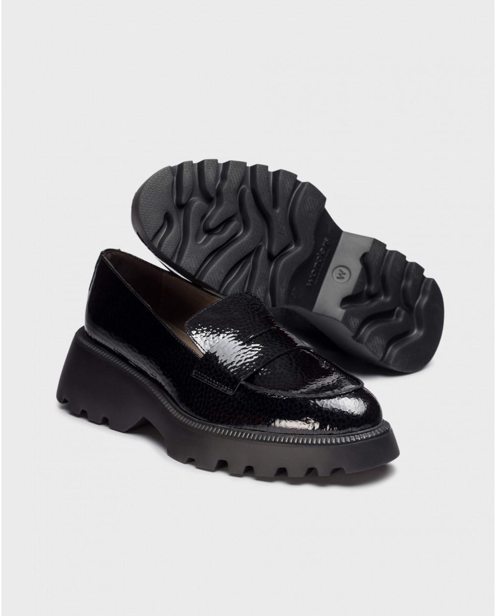 wonders Mocasines DEVINA Negros Descuentos del mes