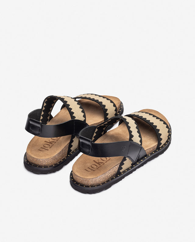 yokono Sandalia plana BOLUS-255 negro Rebajas de fin de temporada
