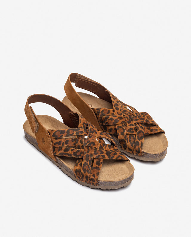 yokono Sandalia plana VILLA-251 leopardo Rebajas de fábrica