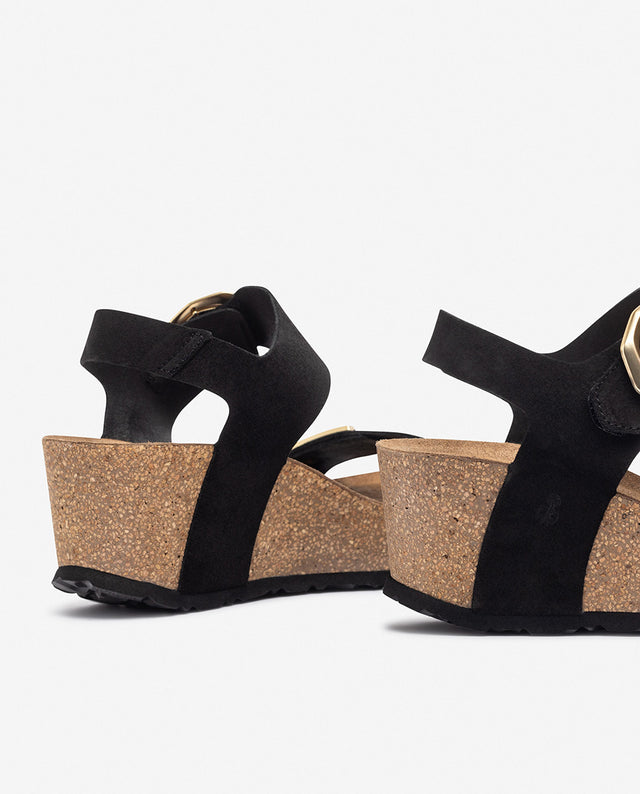 yokono Sandalia de cuña BARI-255 negro Ventas relámpago