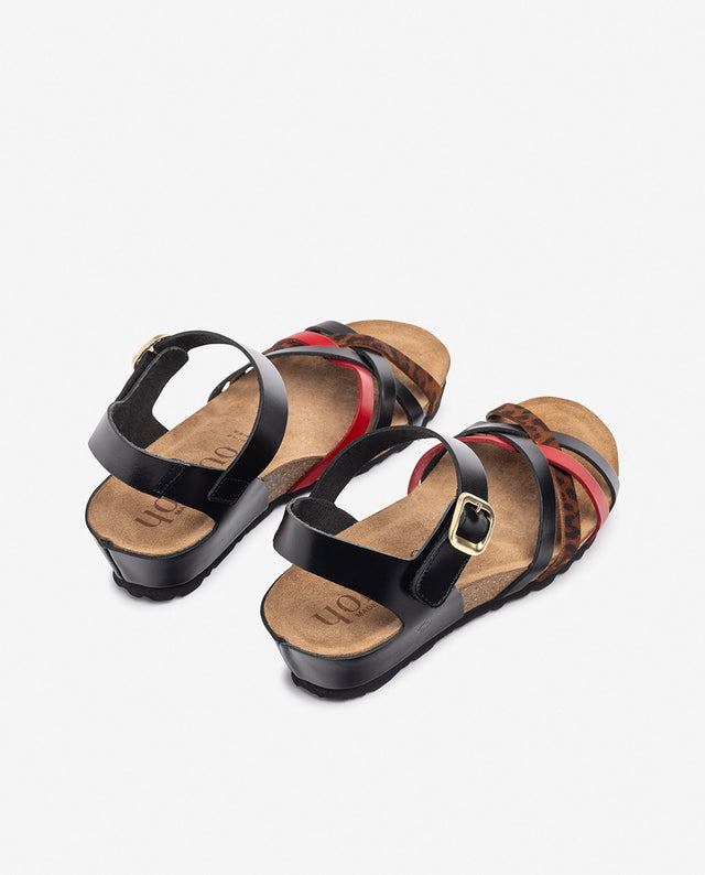 yokono Sandalia de cuña MONACO-245 rojo Envío gratis