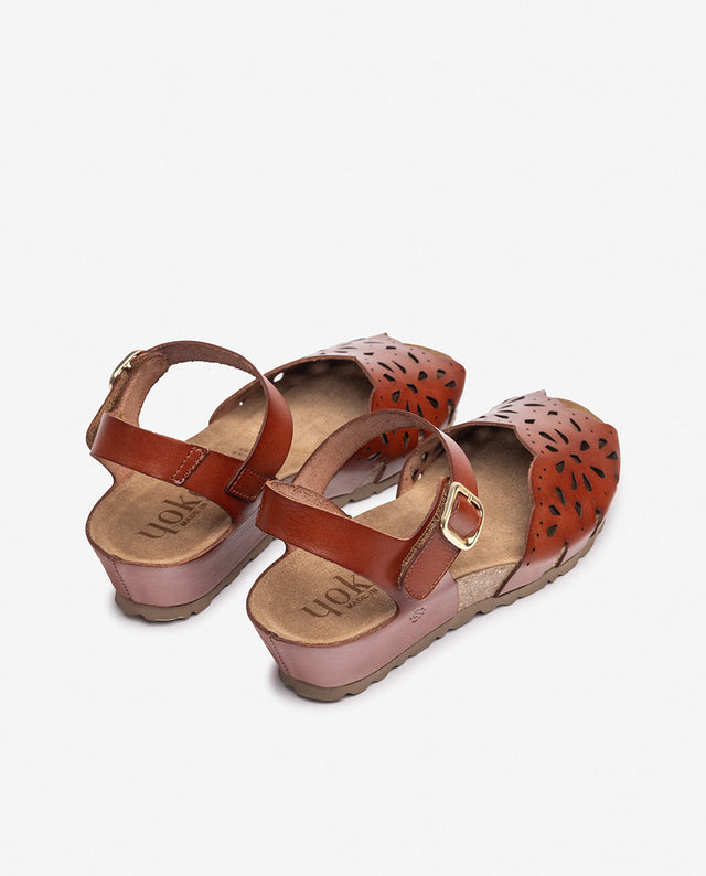 yokono Sandalia de cuña MONACO-247 marrón COMPRAR AHORA