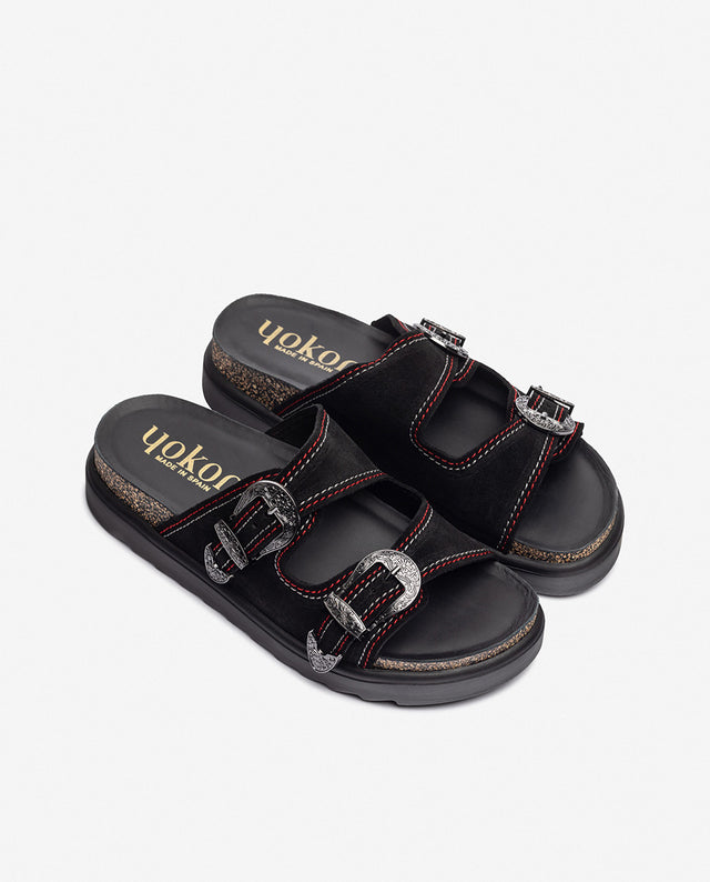 yokono Sandalia de plataforma TUNEZ-253 negro Oferta especial de fábrica
