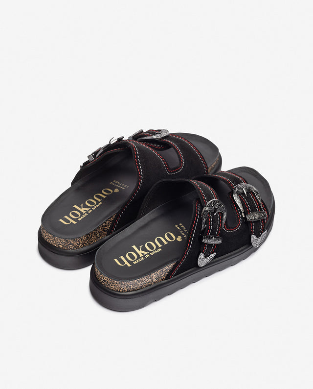 yokono Sandalia de plataforma TUNEZ-253 negro Oferta especial de fábrica