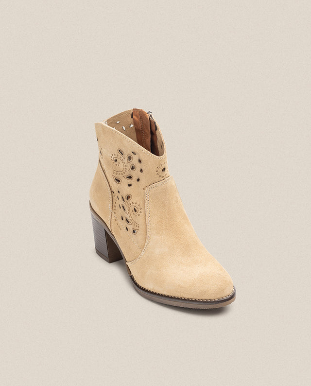 yokono Botín de tacón ORNE-004 beige Ahorra y exporta