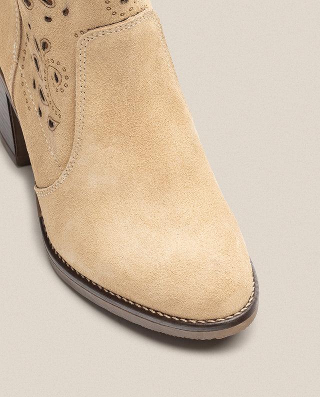 yokono Botín de tacón ORNE-004 beige Ahorra y exporta