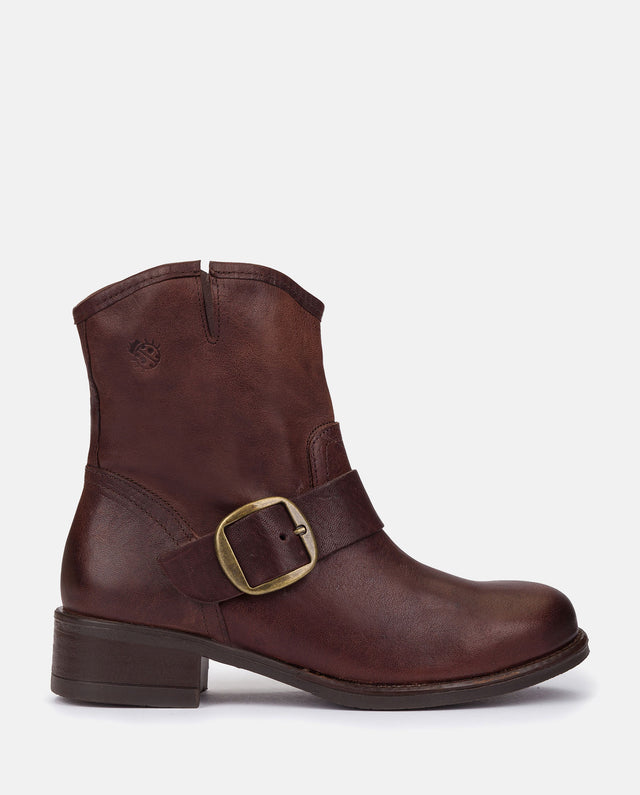 yokono Botín plano MONS-001 MARRON Precios de Black Friday