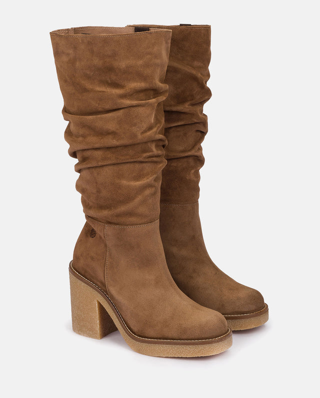 yokono Bota de tacón GELA-002 MARRON Precio ultrabajo