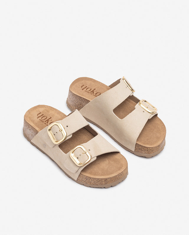 yokono Sandalia de plataforma WIWI-003 beige Mejor oferta