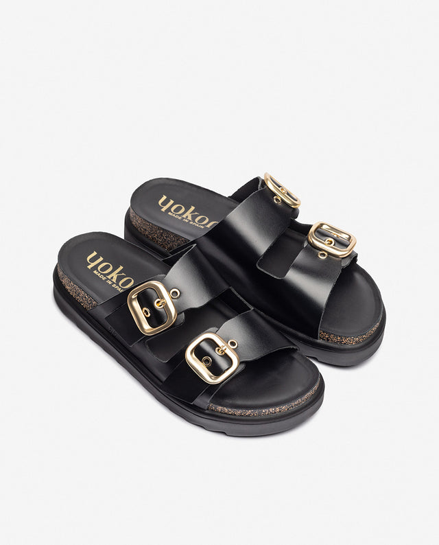 yokono Sandalia de plataforma TUNEZ-130 negro Oferta especial de fábrica