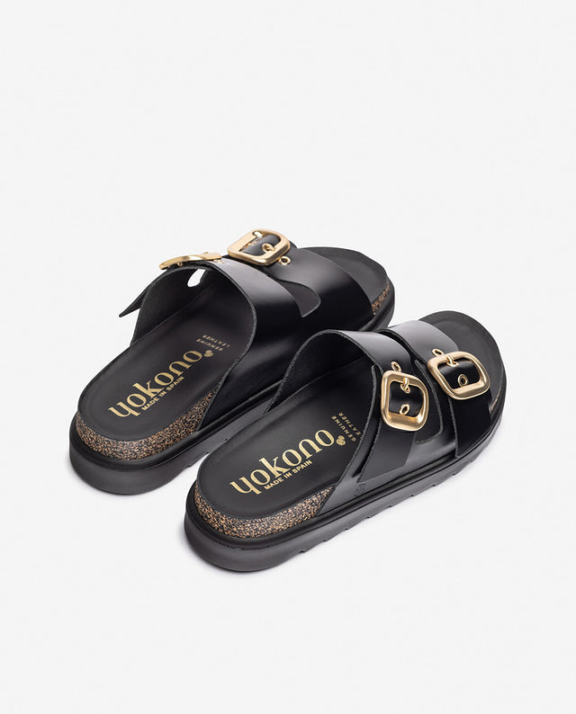yokono Sandalia de plataforma TUNEZ-130 negro Oferta especial de fábrica