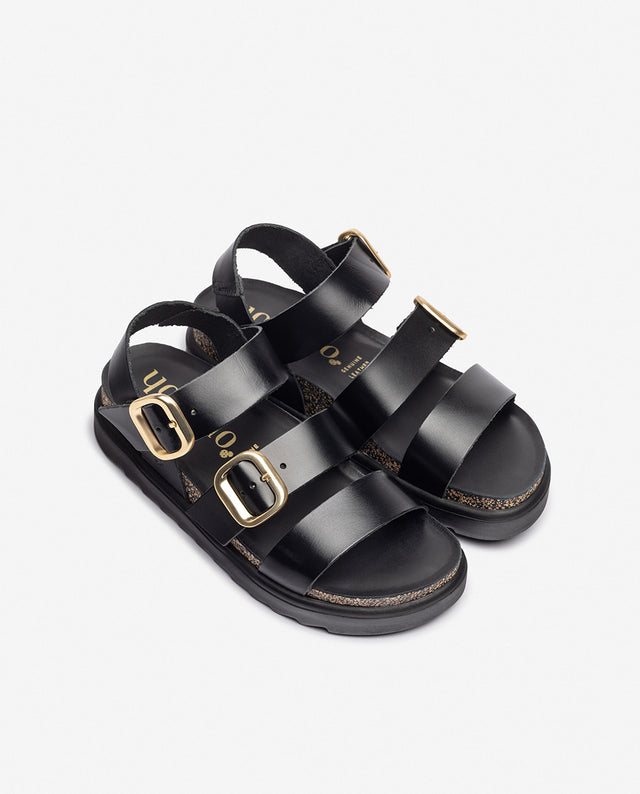 yokono Sandalia de plataforma TUNEZ-127 negro Promoción trimestral