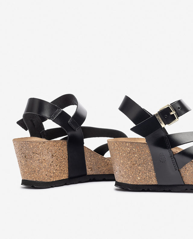 yokono Sandalia de cuña CADIZ-302 negro Tienda de fábrica