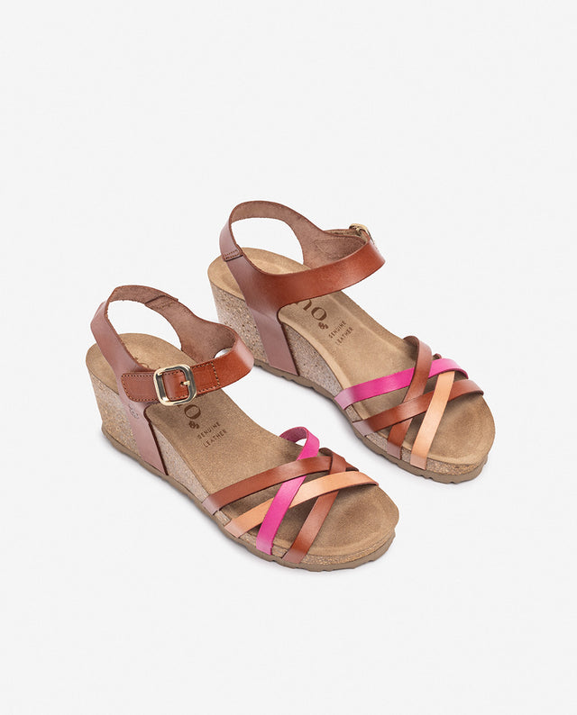 yokono Sandalia de cuña CADIZ-256 rosa Descuentos del mes