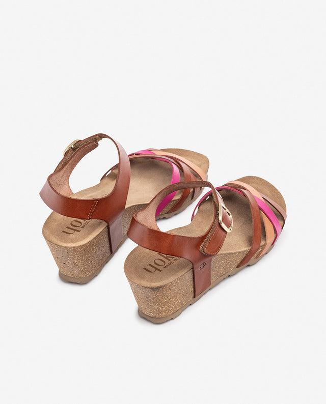 yokono Sandalia de cuña CADIZ-256 rosa Descuentos del mes