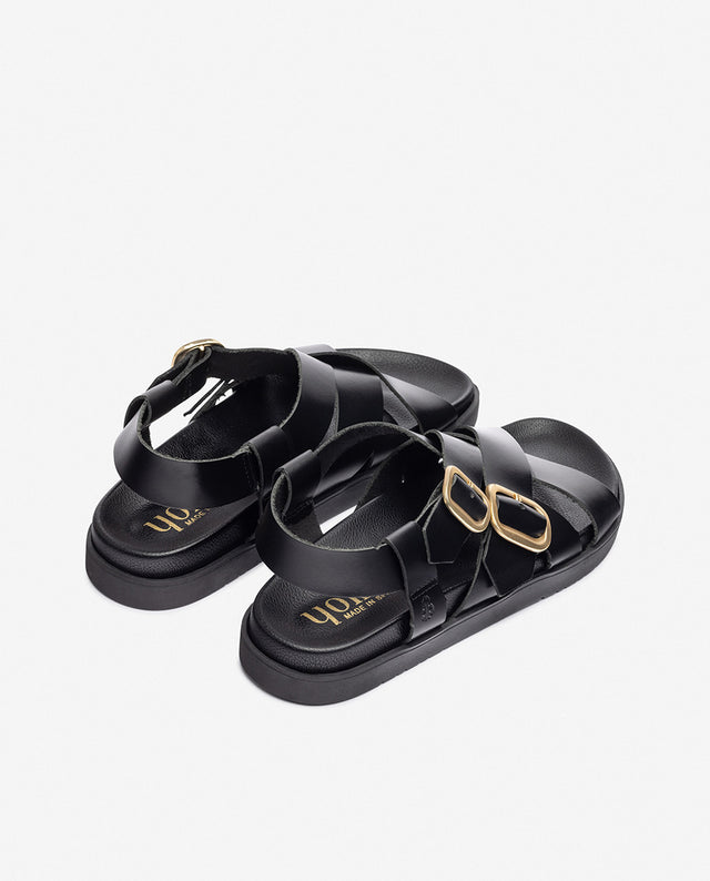 yokono Sandalia plana MORENA-252 negro Rebajas de fin de temporada
