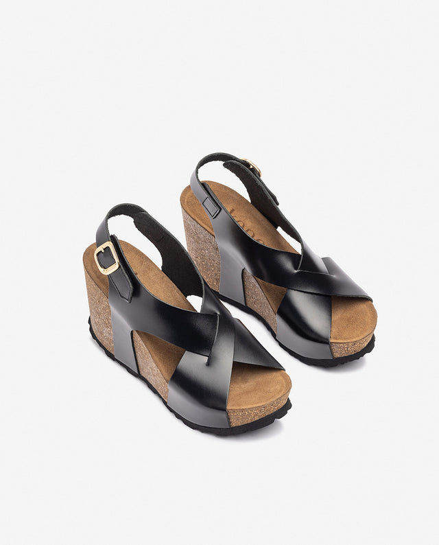 yokono Sandalia de cuña CORFU-250 negro En línea