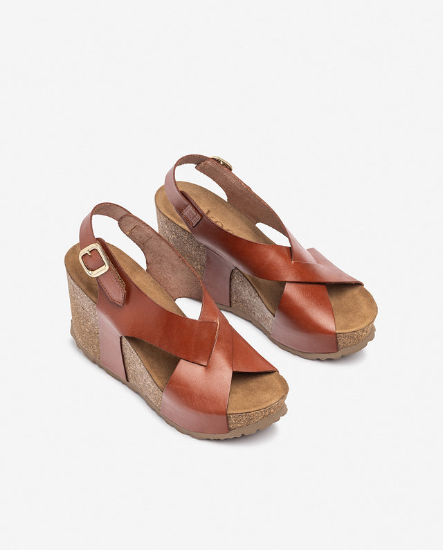 yokono Sandalia de cuña CORFU-250 marrón Outlet