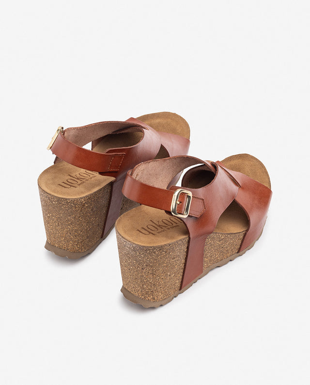 yokono Sandalia de cuña CORFU-250 marrón Outlet