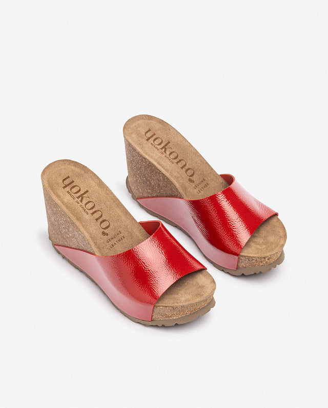 yokono Sandalia de cuña CORFU-253 rojo Outlet online