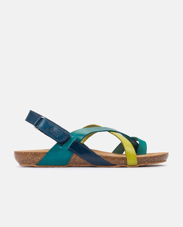 yokono Sandalia plana Ibiza 718 azul Ofertas