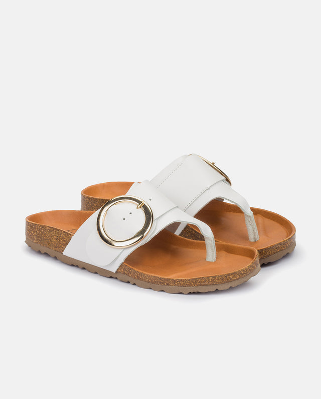 yokono Sandalia plana Granada 704 blanco En oferta