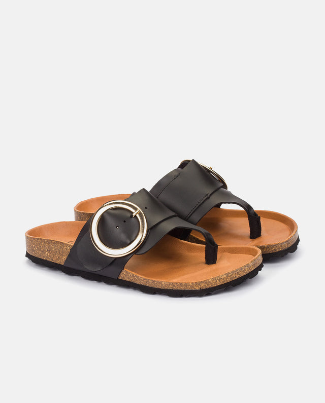 yokono Sandalia plana Granada 704 negro Rebajas de fábrica
