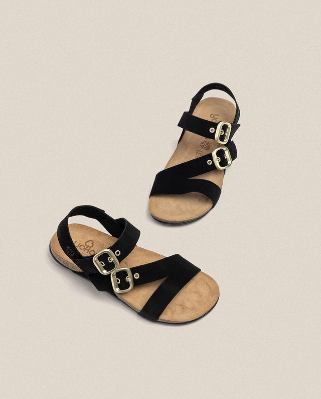 yokono Sandalia plana Manacor 023 negro Grandes descuentos