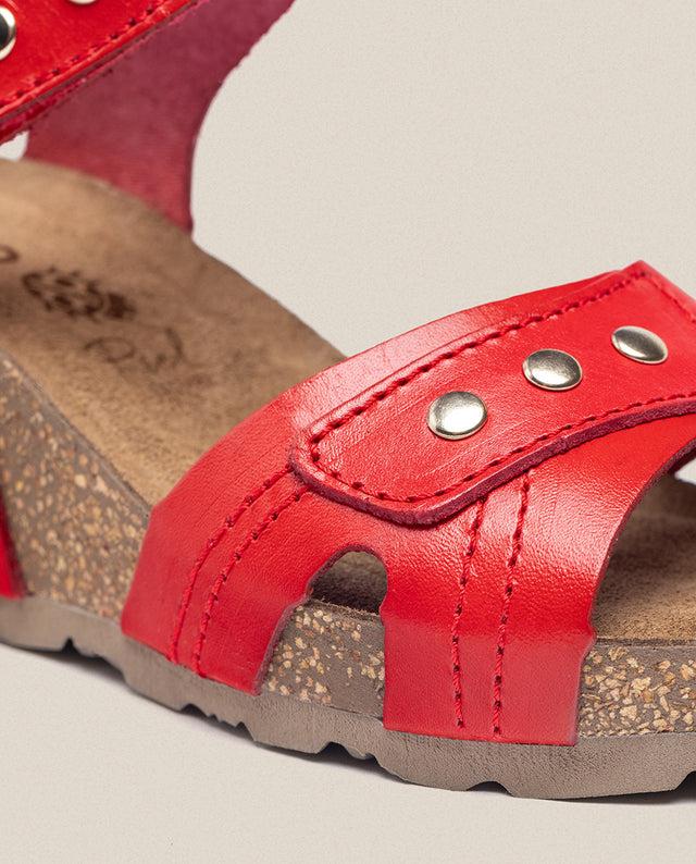 yokono Sandalia cuña Cadiz 303 rojo En oferta