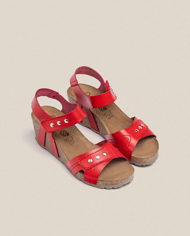 yokono Sandalia cuña Cadiz 303 rojo En oferta