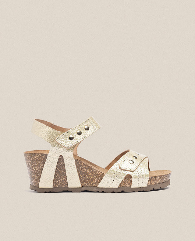 yokono Sandalia cuña Cadiz 303 dorado Oferta exclusiva