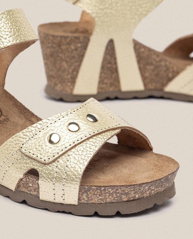 yokono Sandalia cuña Cadiz 303 dorado Oferta exclusiva