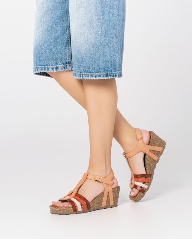 yokono Sandalia cuña Cadiz 301 beige Ofertas especiales
