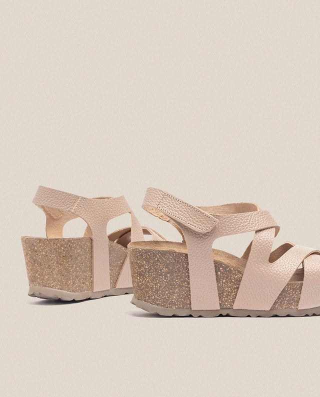 yokono Sandalia cuña Bari 303 beige En línea