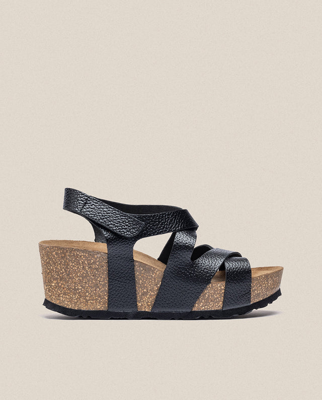 yokono Sandalia cuña Bari 303 negro Outlet
