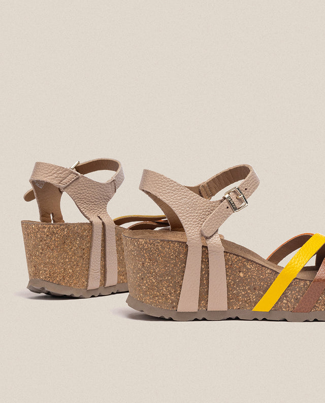 yokono Sandalia cuña Bari 302 beige Ofertas