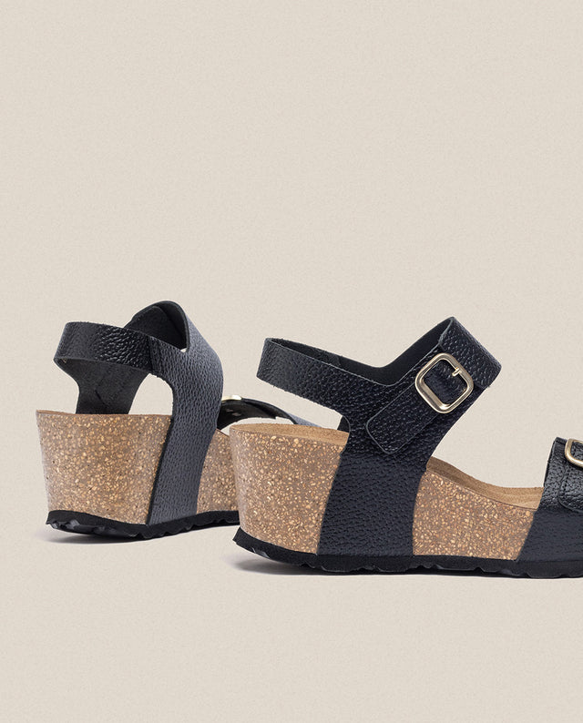 yokono Sandalia cuña Bari 301 negro En oferta