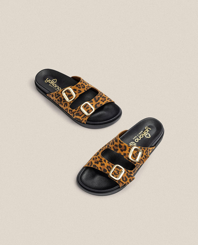 yokono Sandalia plana Morena 700 leopardo Última moda